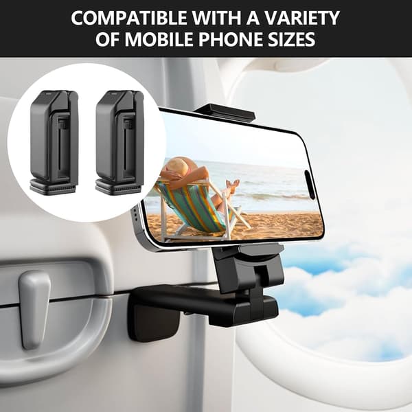 Mobilholder for fly, 2-pakning 360° roterbart sammenleggbart reisestativ for mobil