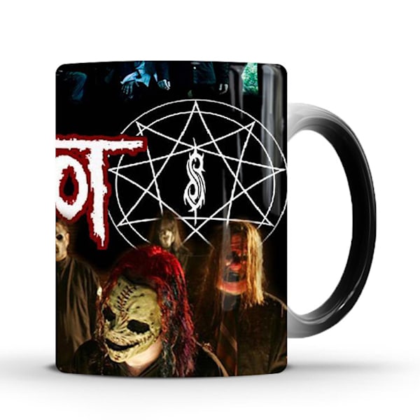 Rock Slipknot färgskiftande mugg Keramisk kaffemugg Thermal tekopp Nyhetspresent