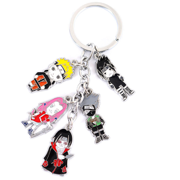 Hatake Kakashi Metal 5 Heads Anime Key Chain Key Ring Bag Pendant Keyring Julklapp