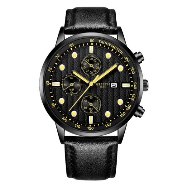 Watch Business Armbandsur svart watch med datum rostfritt stål