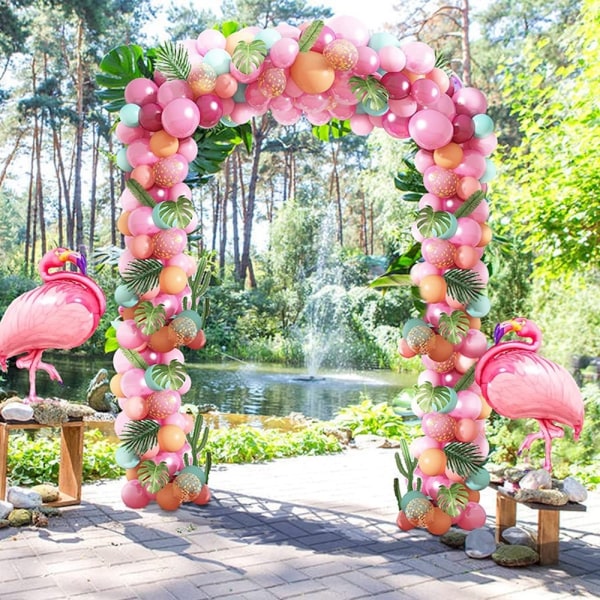 Flamingotema Födelsedag Ballonger Arch Garland Kit Latex Ballong Set Party Dekoration