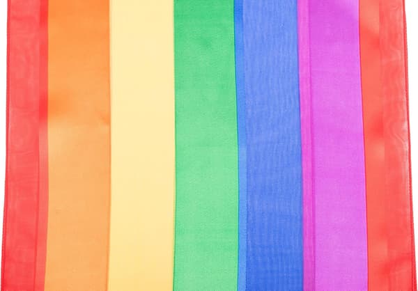 Regnbuefarget chiffonskjerf for kvinner, lett og gjennomsiktig satengsjal