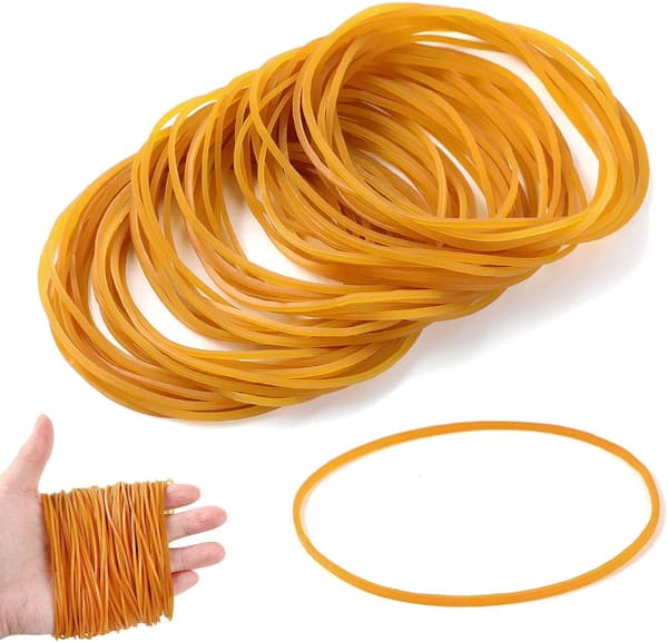 200-pack gummiband i naturgummi, 8 cm töjbart elastiskt set för kontoret
