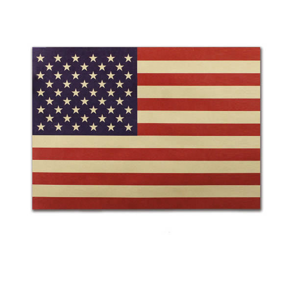 US Flag Art Print Väggdekor Kraftpapper 36x51,5cm för Bar Coffee Shop Home