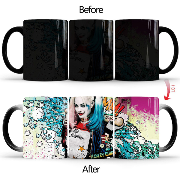 Quinn Clown Color Changing Mugg Keramisk kaffemugg Thermal tekopp Nyhetspresent