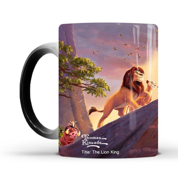 Lion King Simba färgskiftande mugg Keramisk kaffemugg Thermal tekopp Nyhetspresent