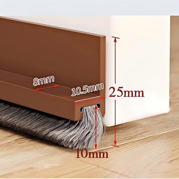 100 cm dragstopp i silikon, självhäftande tätningslist för dörr, brun
