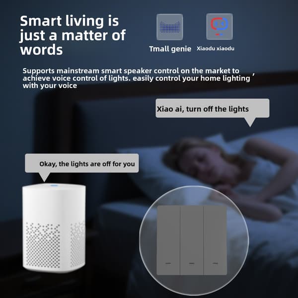 Tuya WiFi Smart Vægkontakt 1 2 3 Bande 86 Type App Timerstyring Grå WHK