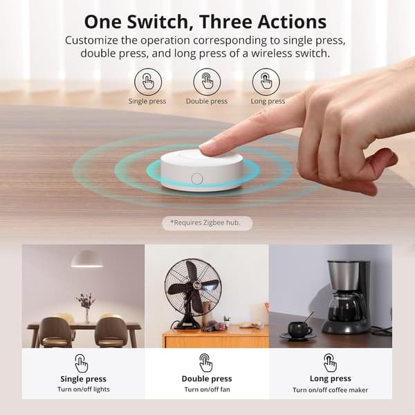 Zigbee Trådløs Smart Switch Knap 2-pak Batteridrevet Scenekontroller
