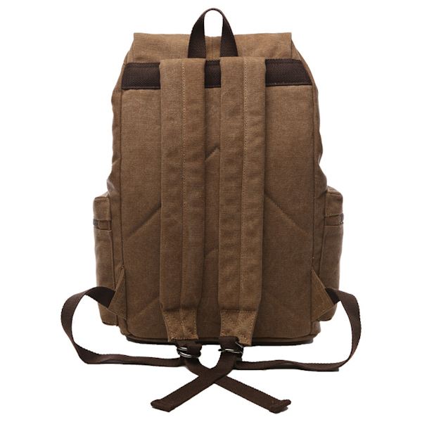 Laptop ryggsäck Beige resväska Canvas Barrel Purse Bag Unisex Brown