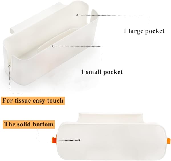 2-pack sängförvaring i plast med krokar för våningssängar och studentrum