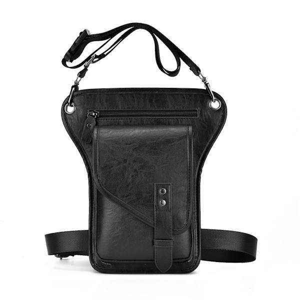 Läder benväska för män Drop midjeväska, lår Fanny Pack för resor utomhus ridning