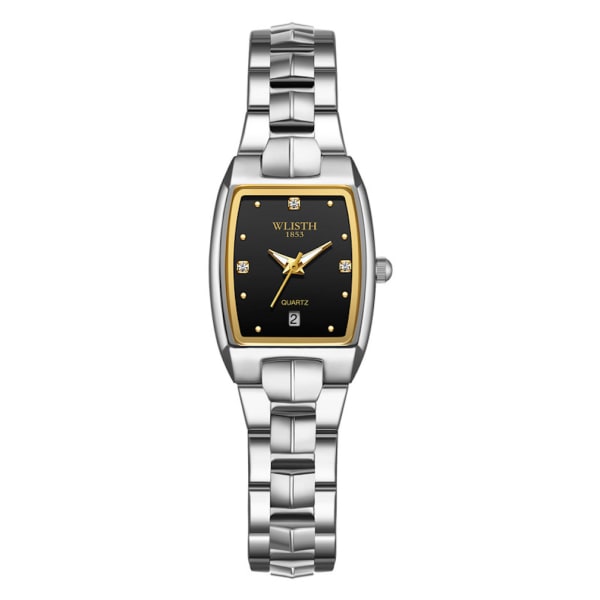 2st Universal Quartz Watch Casual Squared Watch med Date Black Urtavla