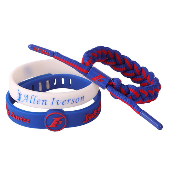 3 st Allen Iverson silikonbasketarmband Lysande justerbar sportarmband