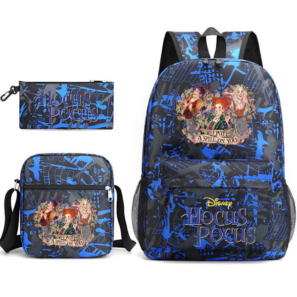 3st/ set Hocus-Pocus printed set med case Pennfodral Skolväska Resor Dagsväska Lättviktsbokväskor