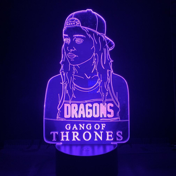 Daenerys Targaryen 3D LED Nattljus Sovrumsbordslampa Game of Thrones
