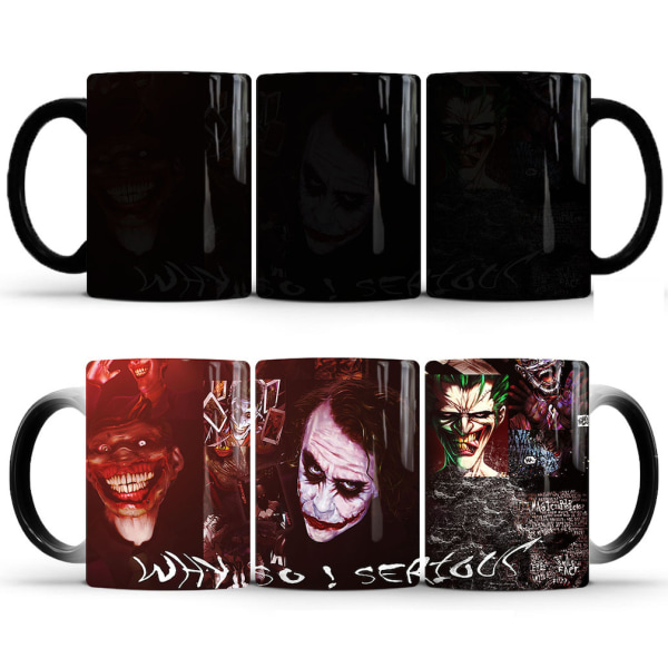 Joker-Clown färgskiftande mugg Keramisk kaffemugg Thermal tekopp Nyhetspresent