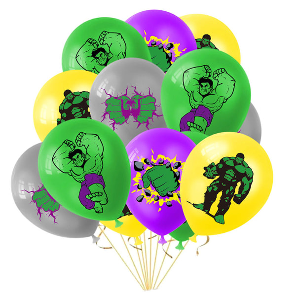 Grön Hulk Grattis på födelsedagen Ballong Set Latex Ballonger Party Dekoration Kit