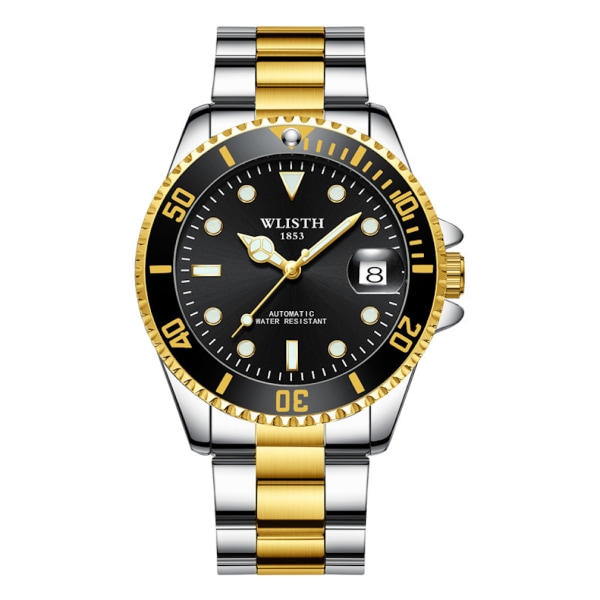 Automatisk mekanisk watch för män Business Watch Svart urtavla med datum
