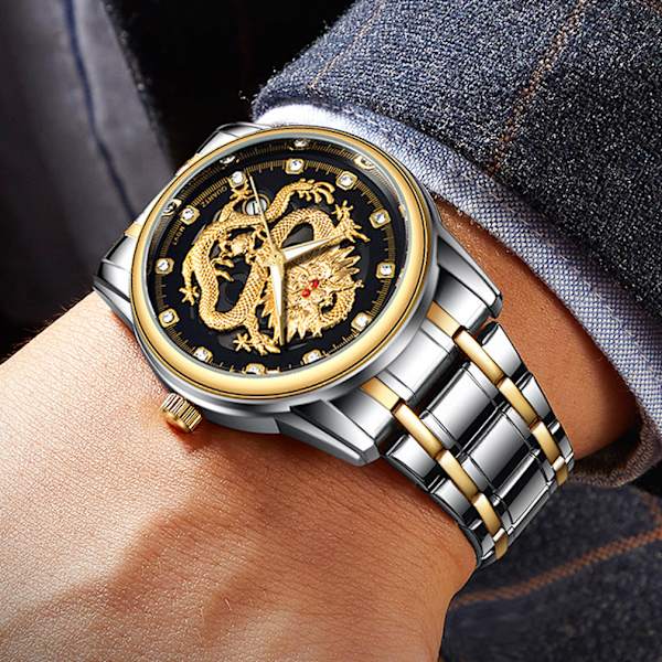 Herr Quartz Watch Casual Dragon Armbandsur Watch