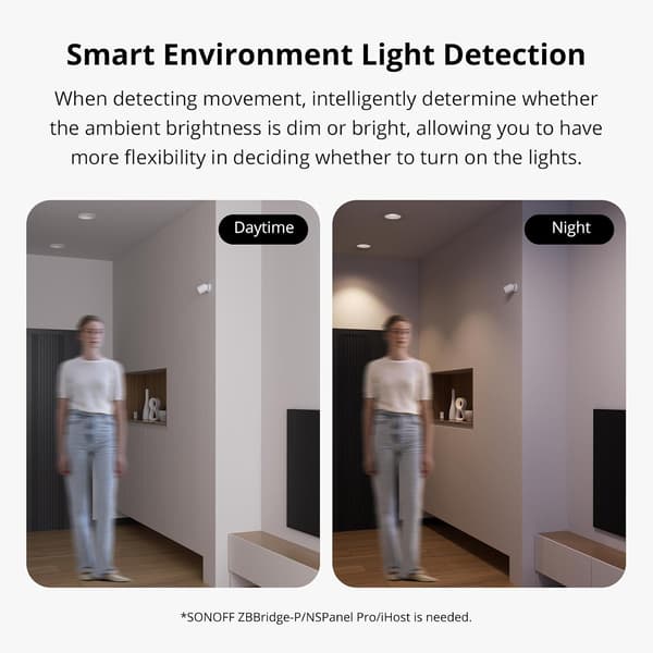 Zigbee PIR-rörelsesensor, 3 års batteritid, smarta aviseringar, hubb krävs