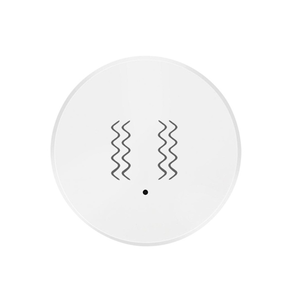Tuya Zigbee Vibrations- och Rörelsesensor för Smart Hemautomation, Vit