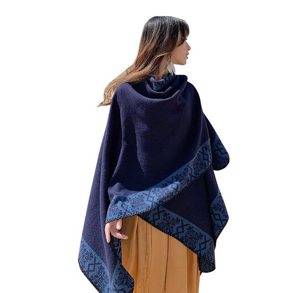 Pashmina Scarf Warm Shawl Wrap Open Front Poncho for Lady