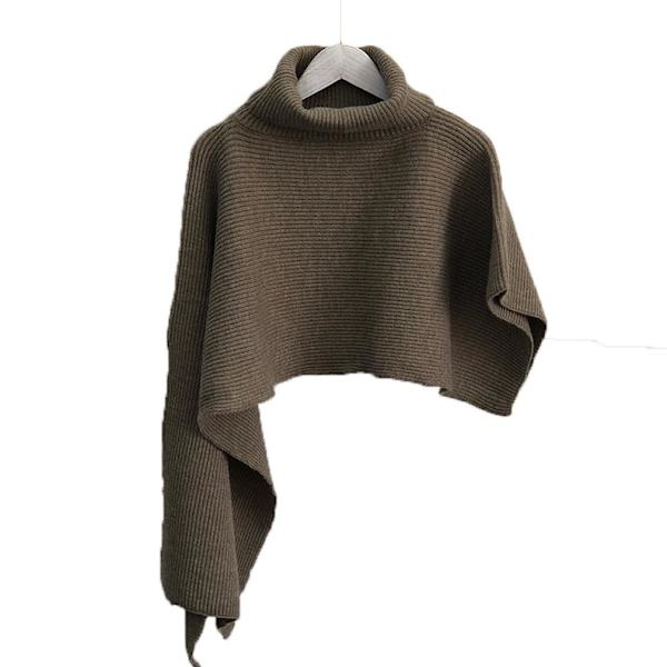 Sjalomslag Virkad ponchostickmönster Vintertröja