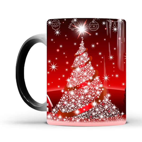 Christmas Tree Color Changing Mugg Keramisk kaffemugg Thermal tekopp Nyhetspresent