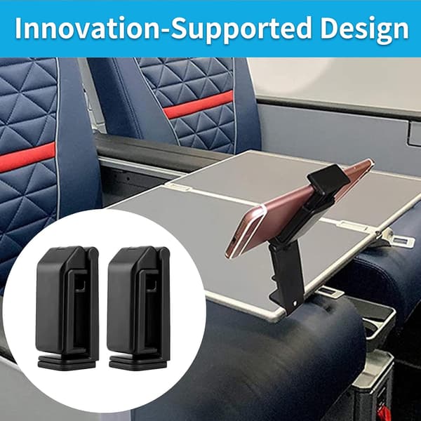 Mobilhållare för flygplan, 2-pack 360° roterbart hopfällbart rese-mobilställ