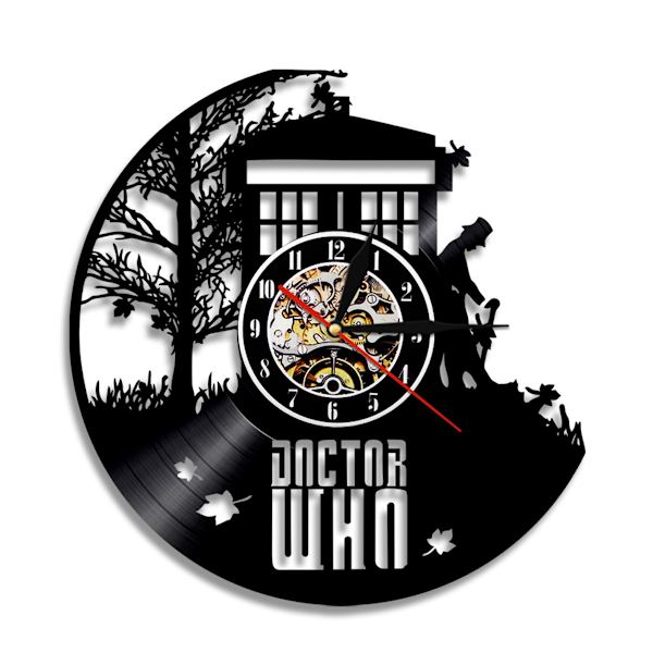 Doctor Who Vinyl Väggklocka Record Klocka Retro Dekor Väggkonstklocka