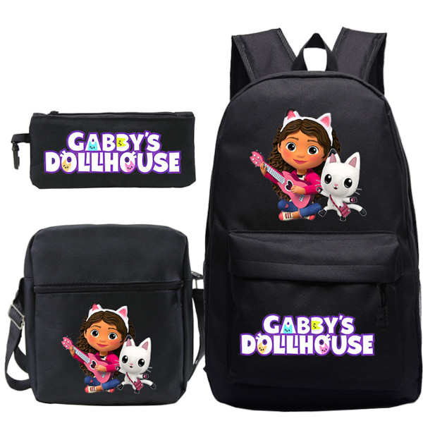 3st/ set Dockhus Gabby Girl Printed set med case Pennfodral Skolväska Resor Dagsväska Lättviktsbokväskor