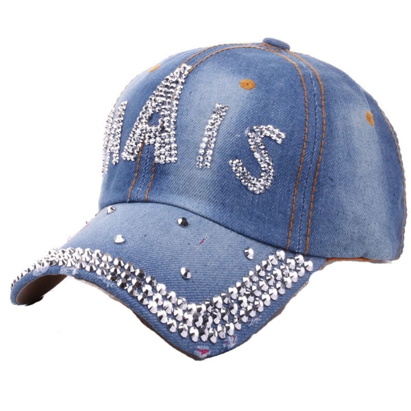 Paris Bling Rhinestone cap, glitter paljetter Hip Pop cap Justerbar för kvinnor tjejer