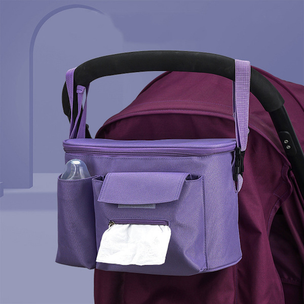 Barnvagnsväska Buggy Organizer Barnvagnsförvaringsväska för sittvagnar Purple