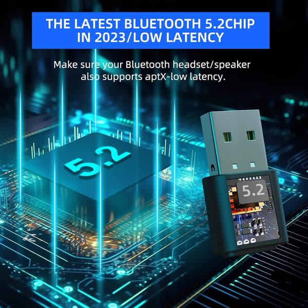 USB Bluetooth-ljudadapter med aptX Low Latency för PS5, PS4, PC och Mac