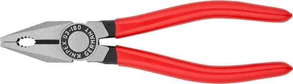 180 mm kombinationstang med plastbelagte håndtag til greb og klipning