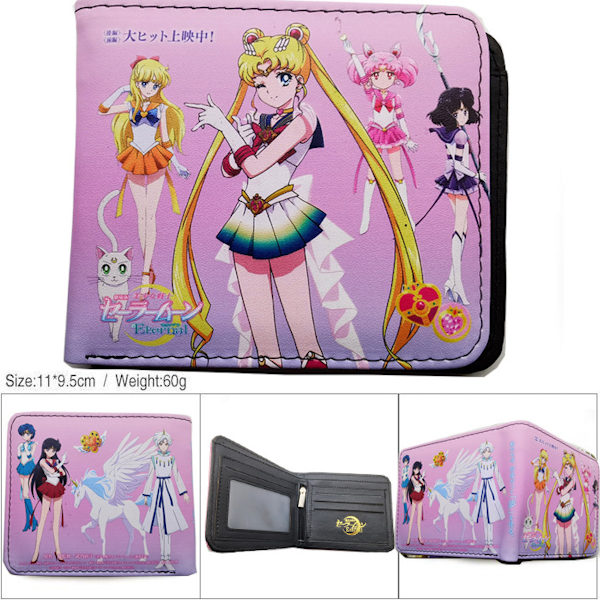 Sailor Moon Anime Plånbok Bifold Kort plånbok plånbok med myntficka
