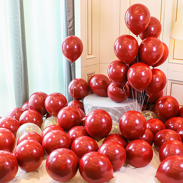 50 st 12 tums röda granatäppleballonger Festivaldekor Set Festdekoration