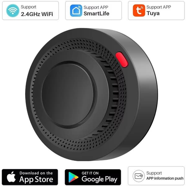 Tuya Zigbee Rökdetektor, Smart Fjärrkontroll för Hemsäkerhet
