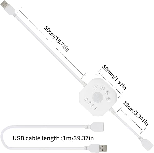 Vit 5V USB Mini PIR-rörelsesensorbrytare med tidsfördröjning och dimning