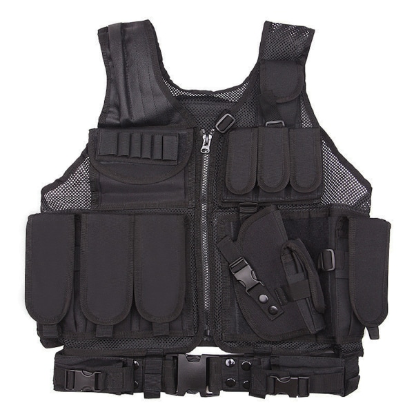 Military Fan Tactical Vest Outdoor Molle Jaktväst Justerbar modulär utrustning för träningsspel