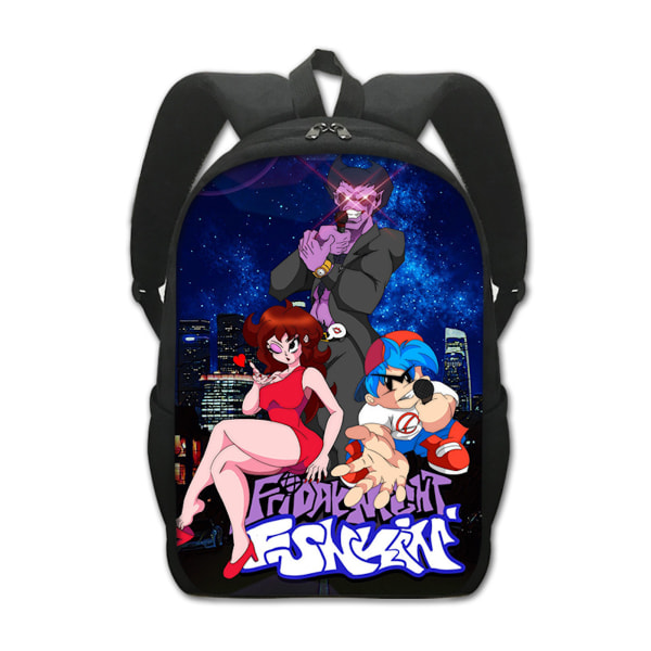 Friday Night Anime Skolryggsäck Casual Daypack Ryggsäck Cool bokväska