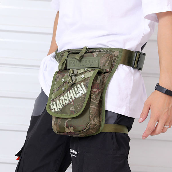 Tactical Camo Leg Bag Drop Midjeväska, lår Fanny Pack för resor utomhus