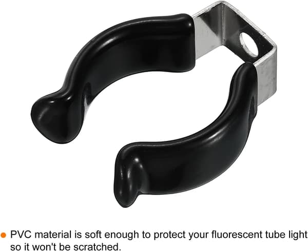 8 stk. T8 LED-rør U-clips rustfrit stål PVC 20 mm monteringsbeslag