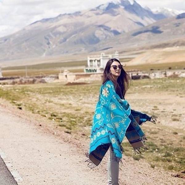 Pashmina Shawl Wrap Warm Scarf Tjocka sjalar för Lady Etnisk stil
