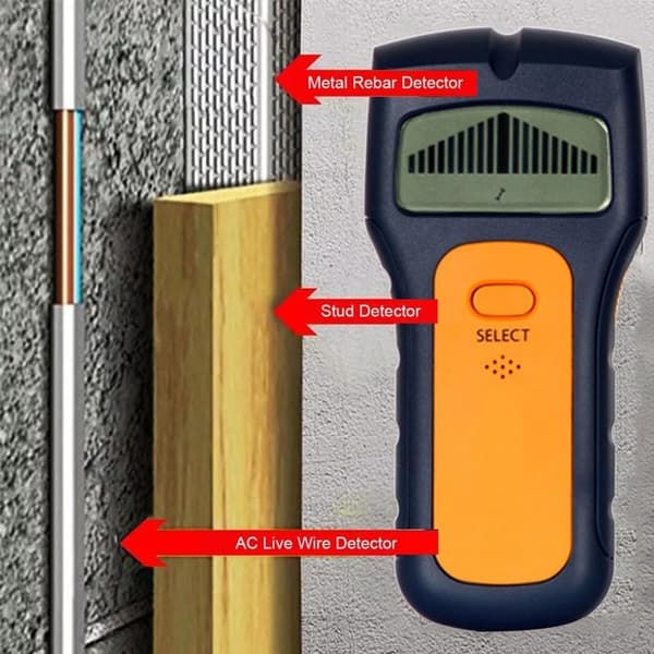 Vægscanner Stud Finder med LCD-display til metal, træ og strømførende ledninger