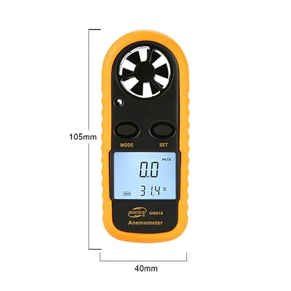 Mini Digital Anemometer Vindhastighetsmätare med Temperaturdisplay, Kompakt