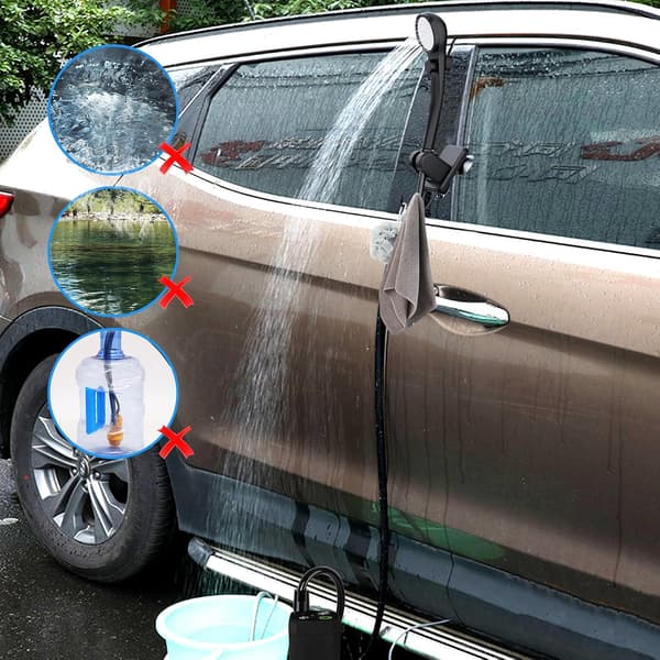 Bærbar campingbruser 6000mAh pumpe med temperaturdisplay og IPX7