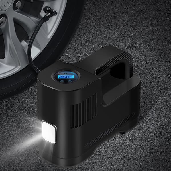 Bärbar multifunktionell däckpump för bil med 120W effekt och 25L/min luftflöde