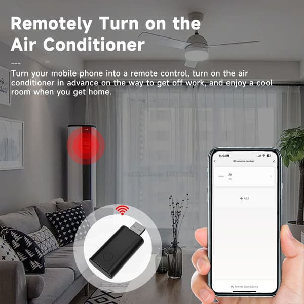 Tuya WiFi USB IR Fjernbetjening Universal Infrarød Smart Home Controller Sort